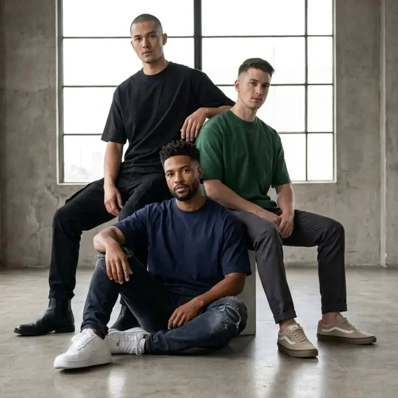 3 Premium Oversized Drop Shoulder T-Shirts - Swanah.Store